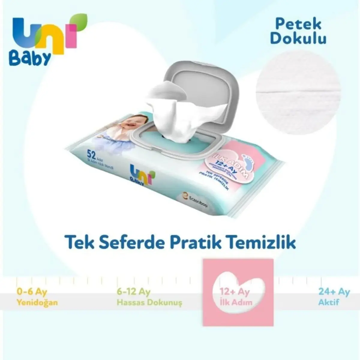 Uni Baby İlk Adım Islak Mendil 52li