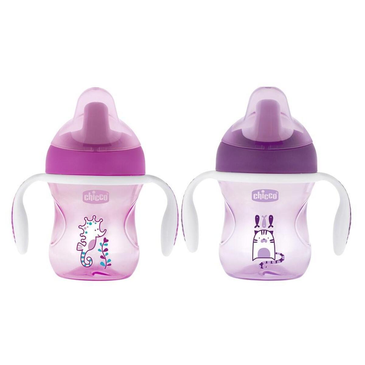 Chicco Yarı Yumuşak Uçlu Alıştırma Bardağı 6+ Ay Kız