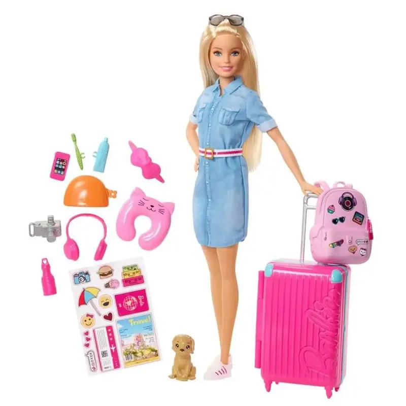 Barbie Seyahatte Bebek ve Aksesuarı