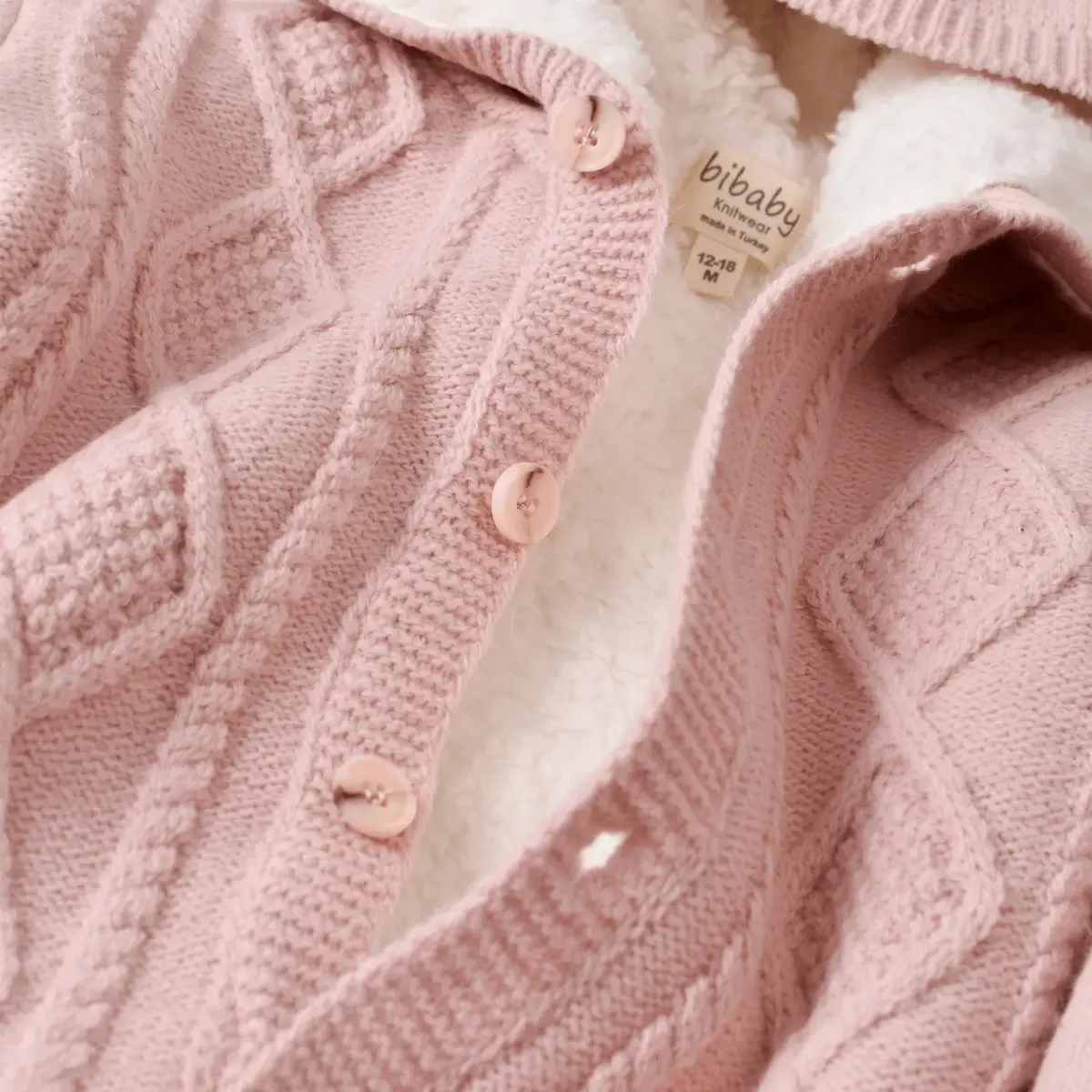 Bibaby Tulum Triko Welsoft Desenli Pembe