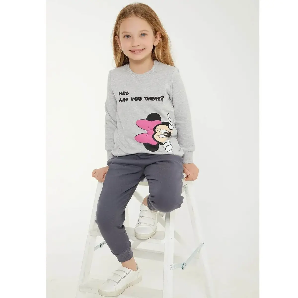 Minnie Mouse Eşofman Takımı Gri Melanj