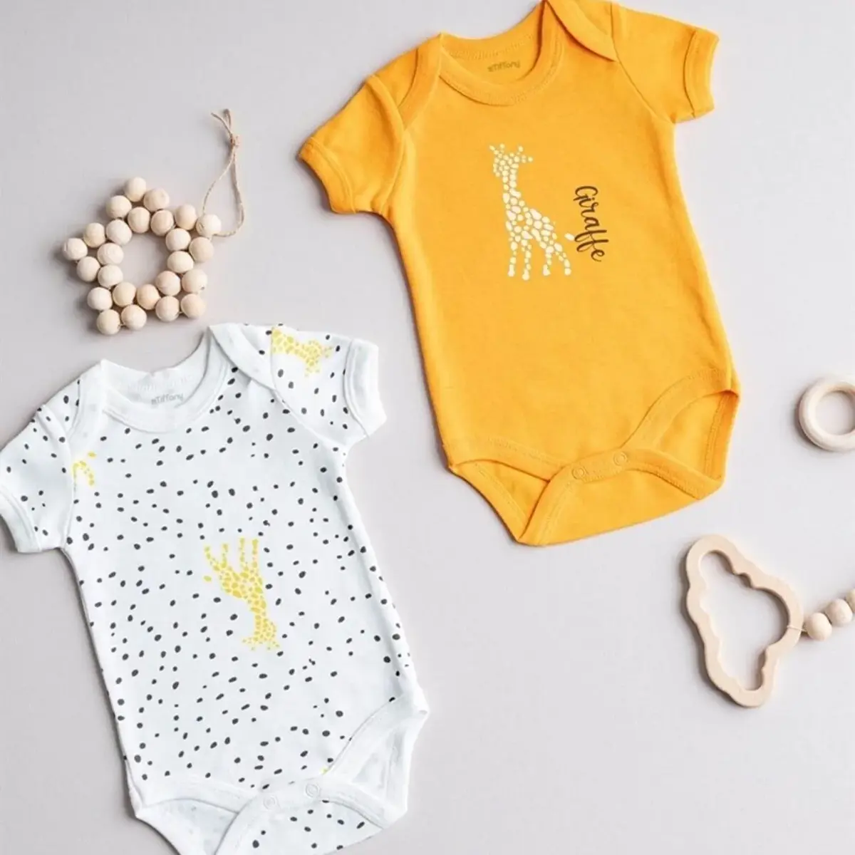 Tiffany Body Yarım Kol 2li Giraffe Theme