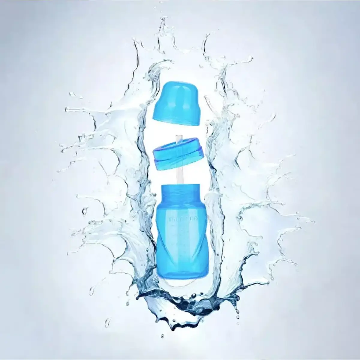 Mamajoo Akıtmaz Pipetli Bardak 270 ml Mavi