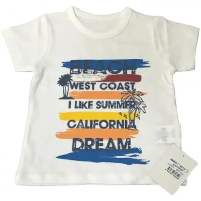 Bibaby T-Shirt Bimboo Beach Beyaz