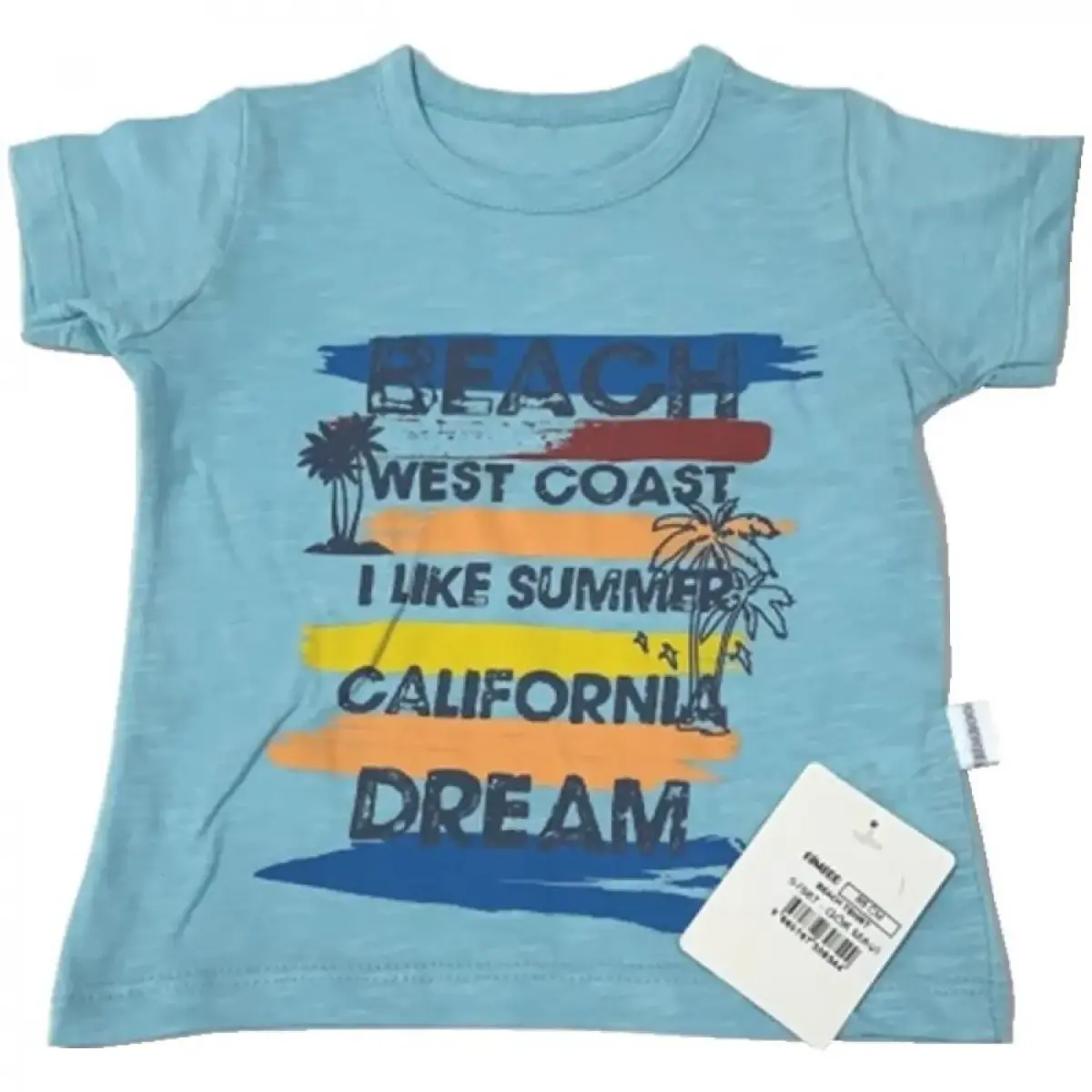 Bibaby T-Shirt Bimboo Beach Gök Mavisi Bibaby T-Shirt Bimboo Beach Gök Mavisi