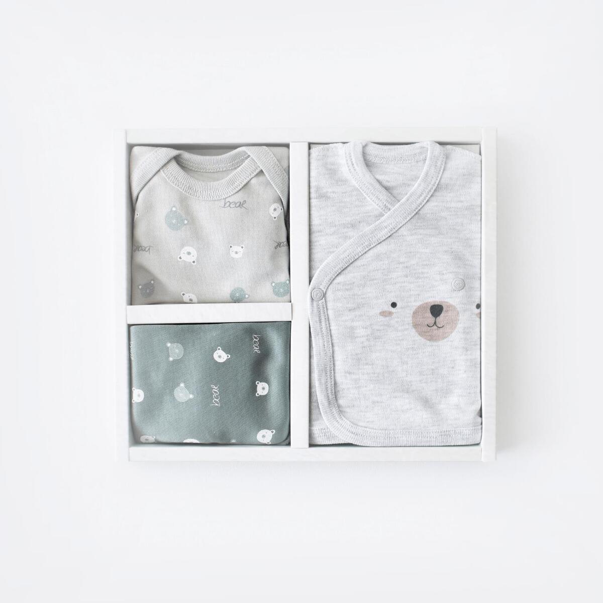 Bibaby Organik Zıbın Takımı Hug Me Bear Prematüre Yeşil