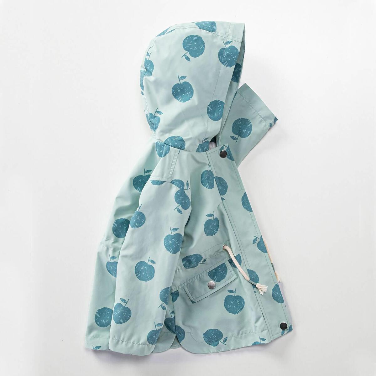 Midimod Yağmurluk Elma Baskılı Mint