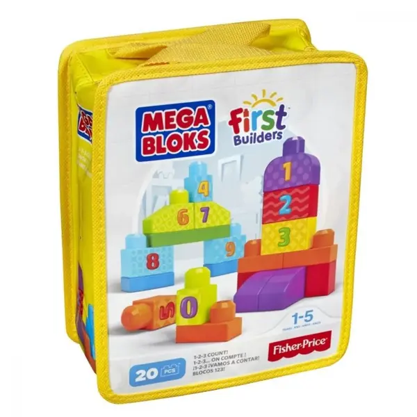 Mega Bloks Eğlenceli Blok Torbaları Turkuaz 20 Parça Sayılar