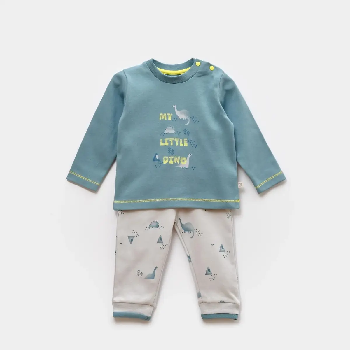 Bibaby 2li Takım My Little Dinasaur Gri - Petrol