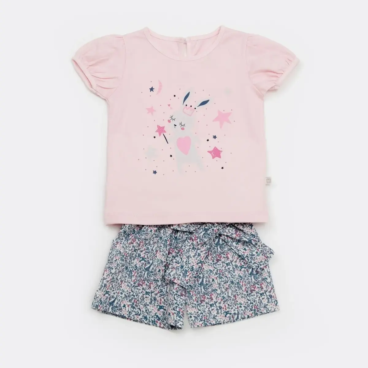Bibaby 2li Takım Şortlu Cute Magic Bunny Pembe
