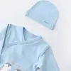 Bibaby Organik Zıbın Takımı 3lü Hello New Penguins Mavi