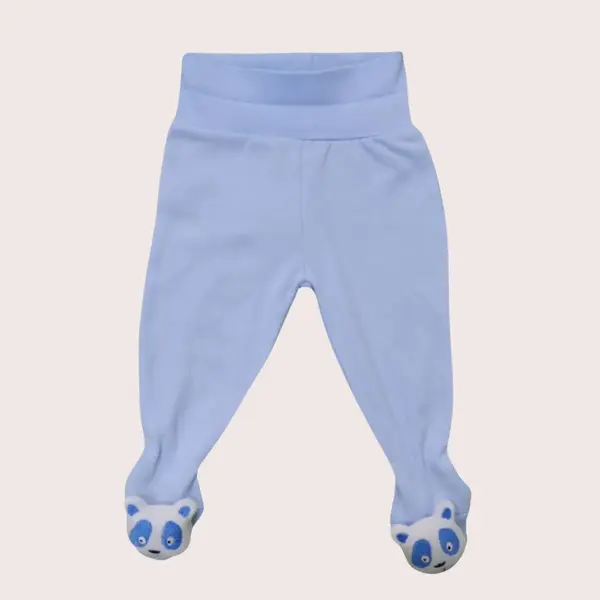 Mini Damla Pantolon Patikli Düz Oyuncaklı Mavi