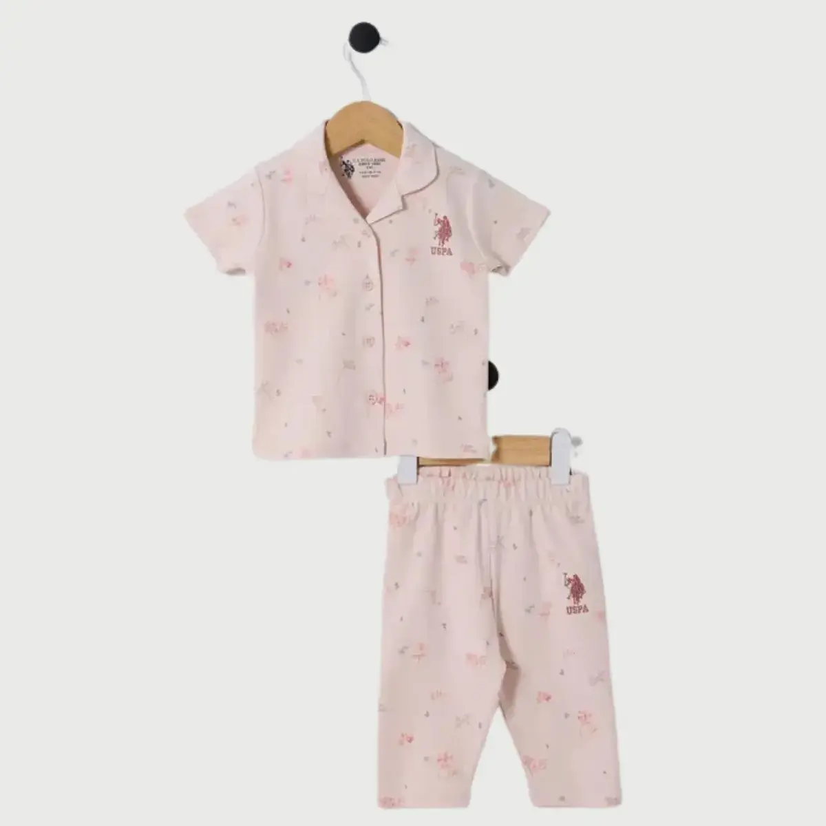 U.S. Polo Pijama Takımı Toz Pembe
