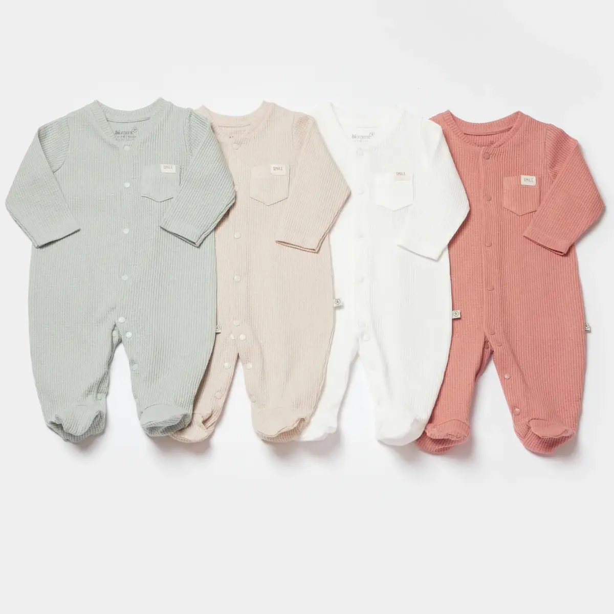 Bibaby Organik Tulum Waffle Smile Kırmızı - Kahverengi