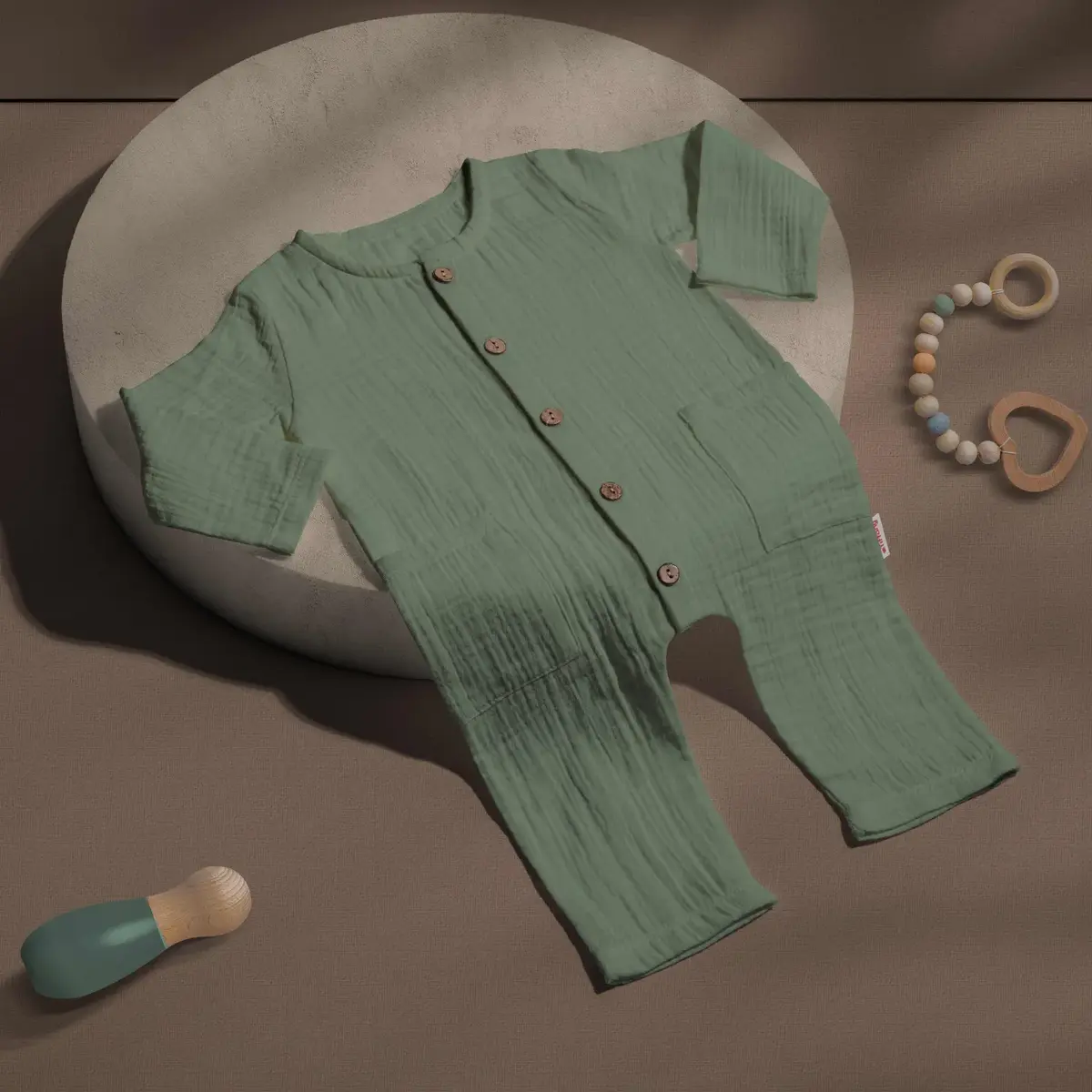 Tiffany Tulum Uzun Kol Çift Kat Müslin Yeşil Tiffany Tulum Uzun Kol Çift Kat Müslin Yeşil