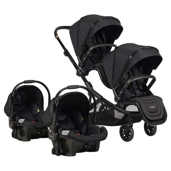 Prego 2223 Ibiza Plus Travel Sistem İkiz Bebek Arabası Siyah