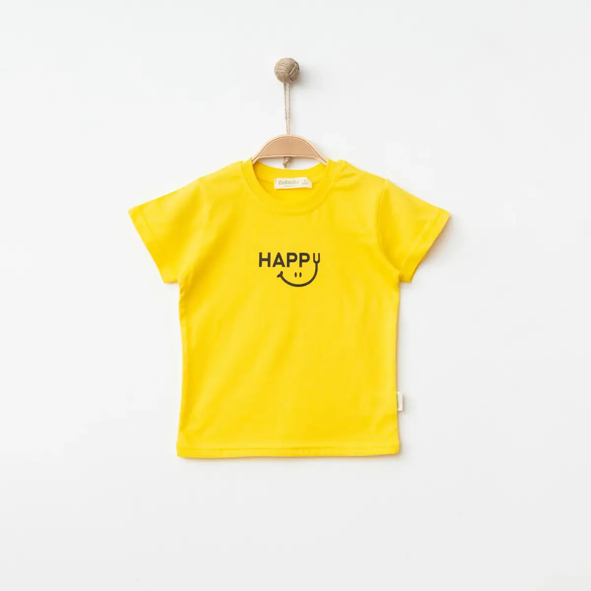 Bebolly T-shirt Happy Baskılı Sarı