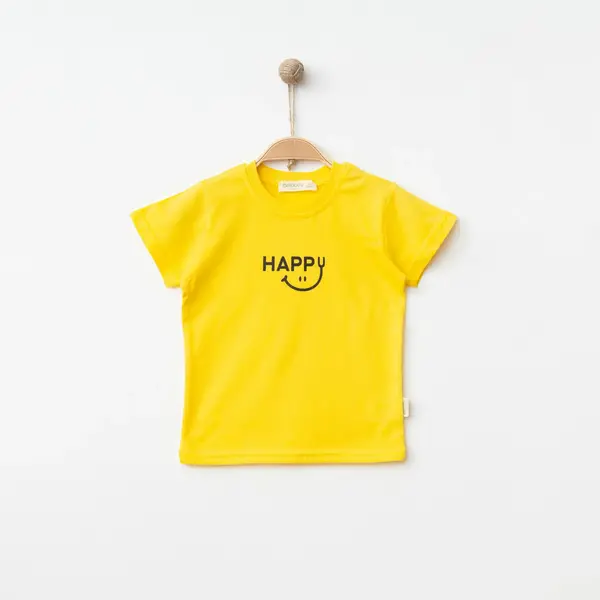 Bebolly T-shirt Happy Baskılı Sarı