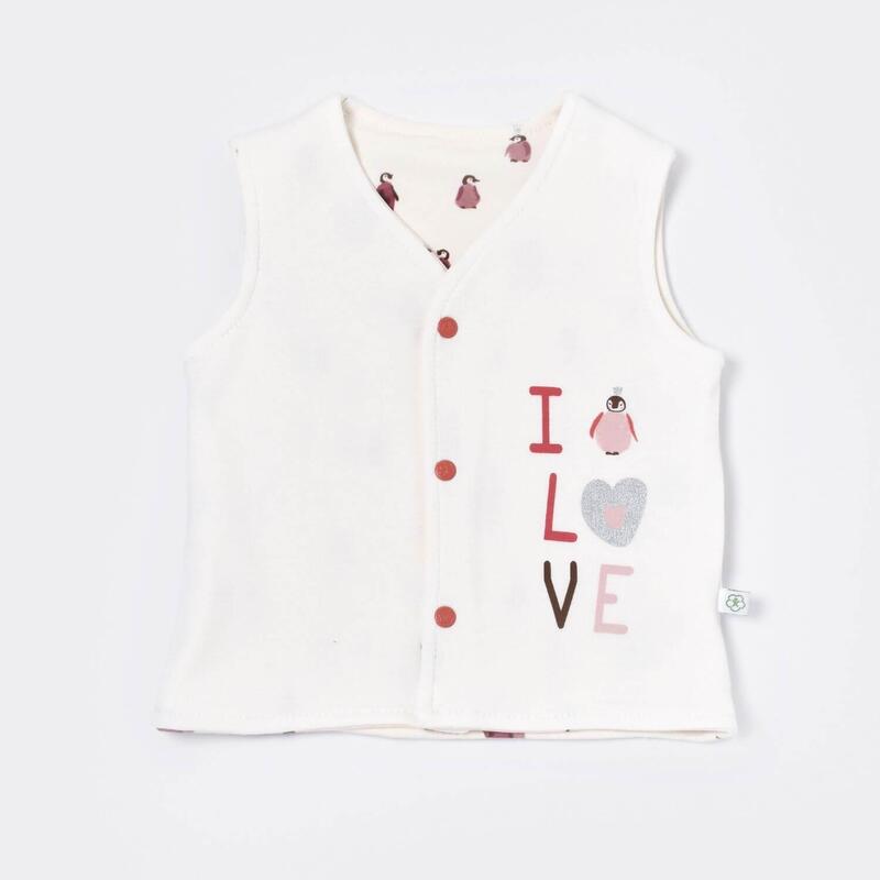 Bibaby Organik Yelek Penye Little Love Rose Dry