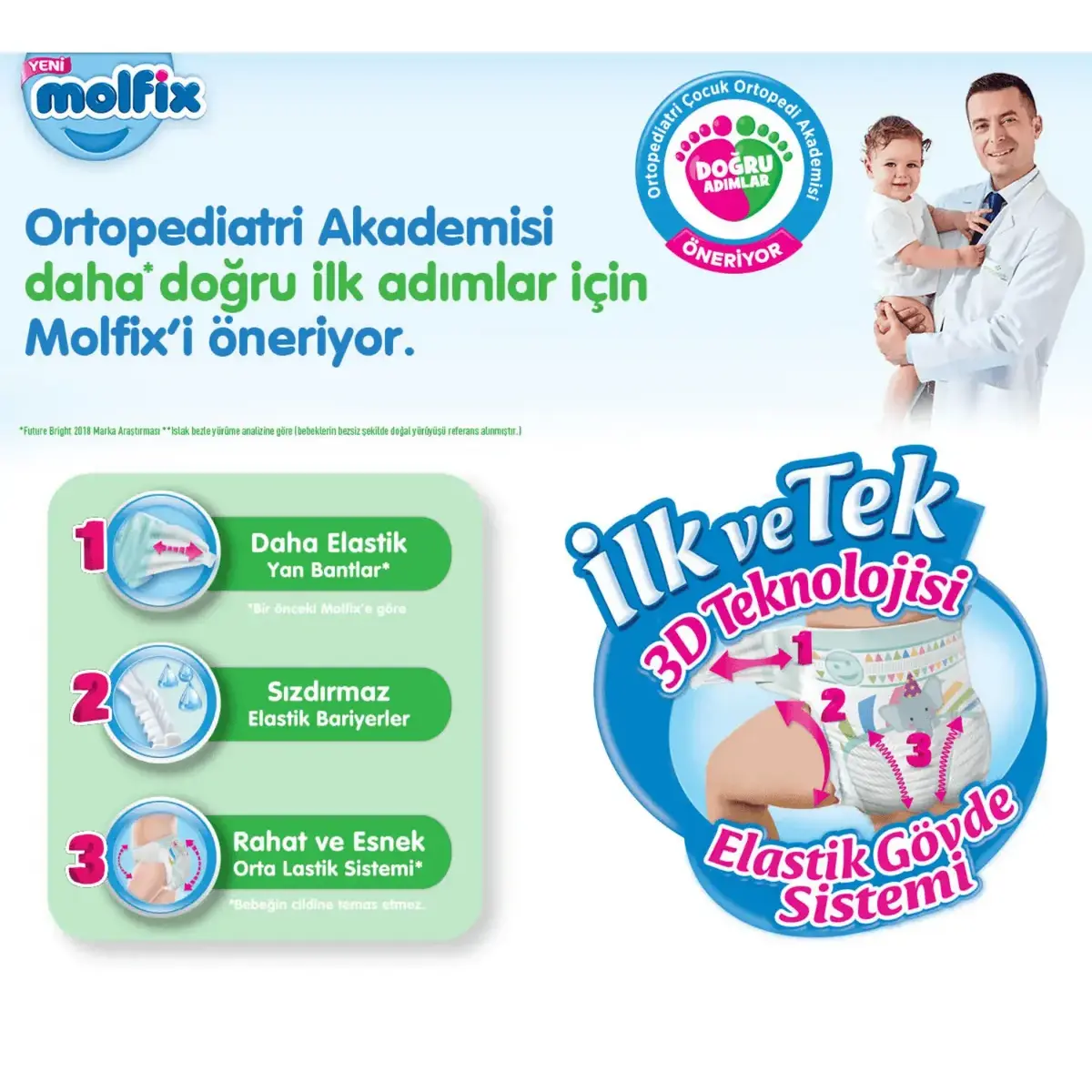 Molfix Bebek Bezi 3D 6 Beden Extra Large 15+ Kg 62li Ultra Fırsat Paketi x2