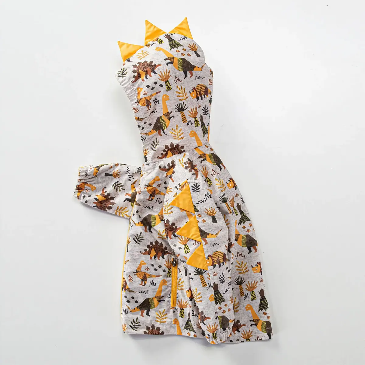 Midimod Yağmurluk Dinazor Baskılı Hardal