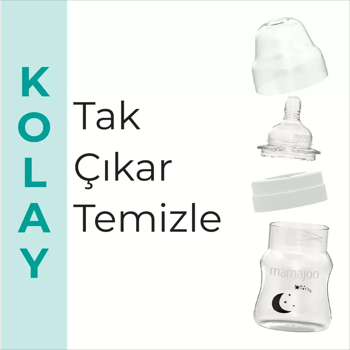 Mamajoo PP Biberon 160 ml & Gece ve Gündüz Biberon Emziği