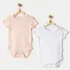 Andy Wawa Body Kısa Kol 2li Jacquard Basic Pembe - Beyaz
