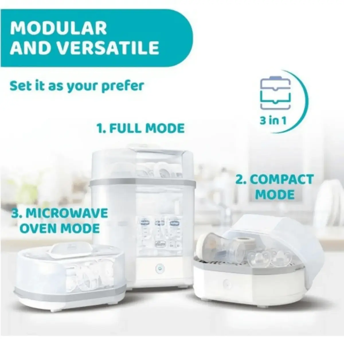 Chicco 3 in 1 Buharlı Sterilizatör