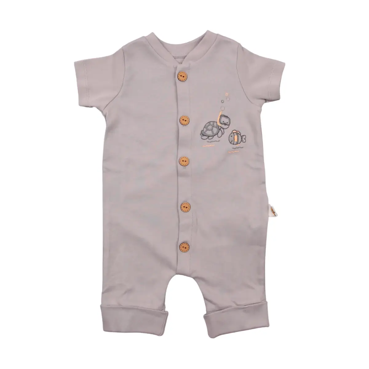 Mini Damla Tulum Kısa Balıklı Gri Mini Damla Tulum Kısa Balıklı Gri