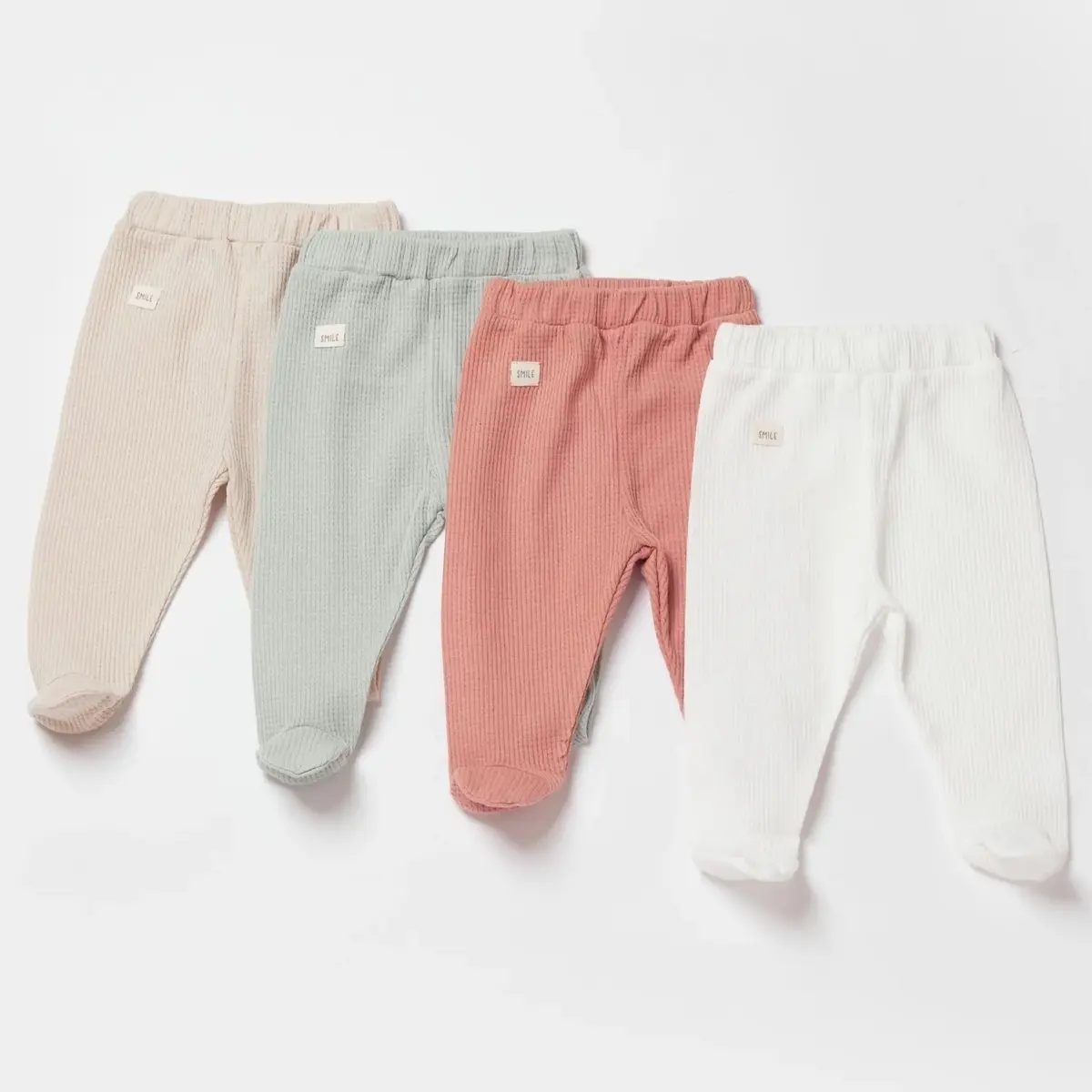 Bibaby Organik Pantolon Patikli Waffle Smile Mint
