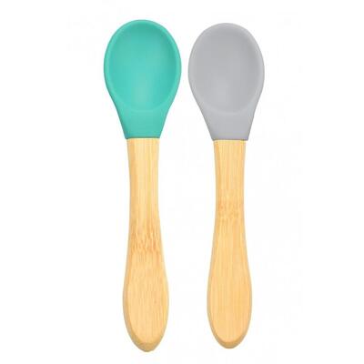 OiOi Mama Kaşığı 2li Aqua Green - Powder Grey