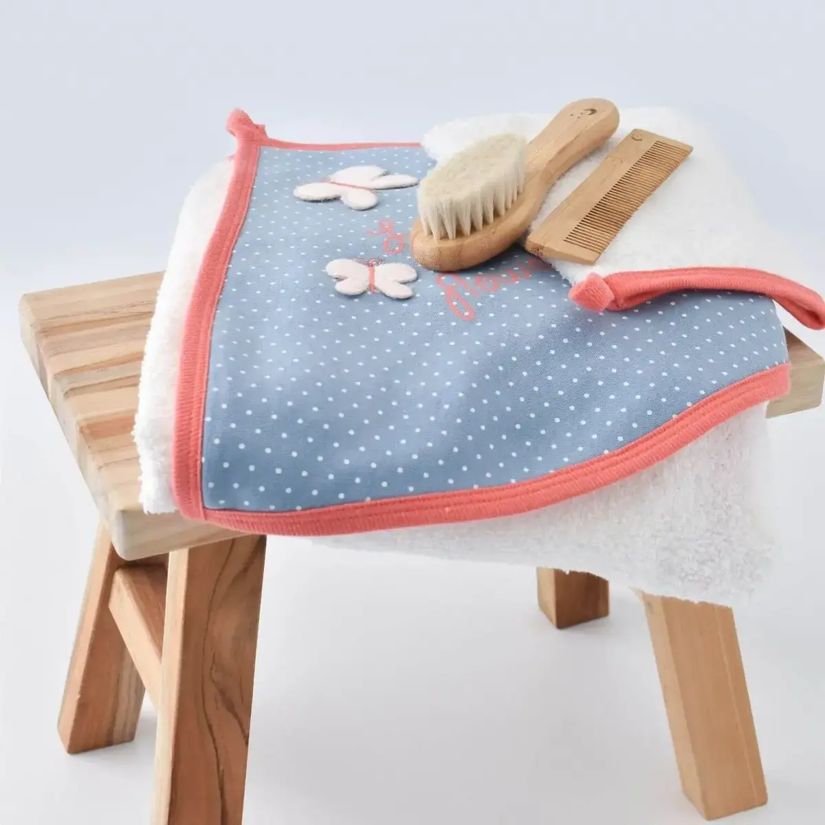 Bibaby Organik Bebek Bornoz Takımı Wild Flowers Coral