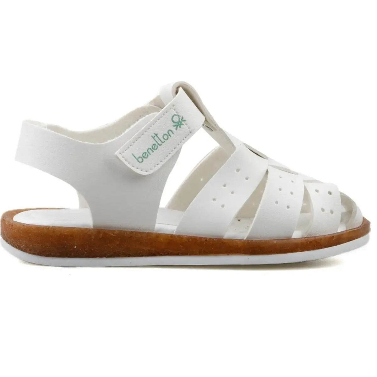 Benetton Patik Sandalet Suni Deri Beyaz