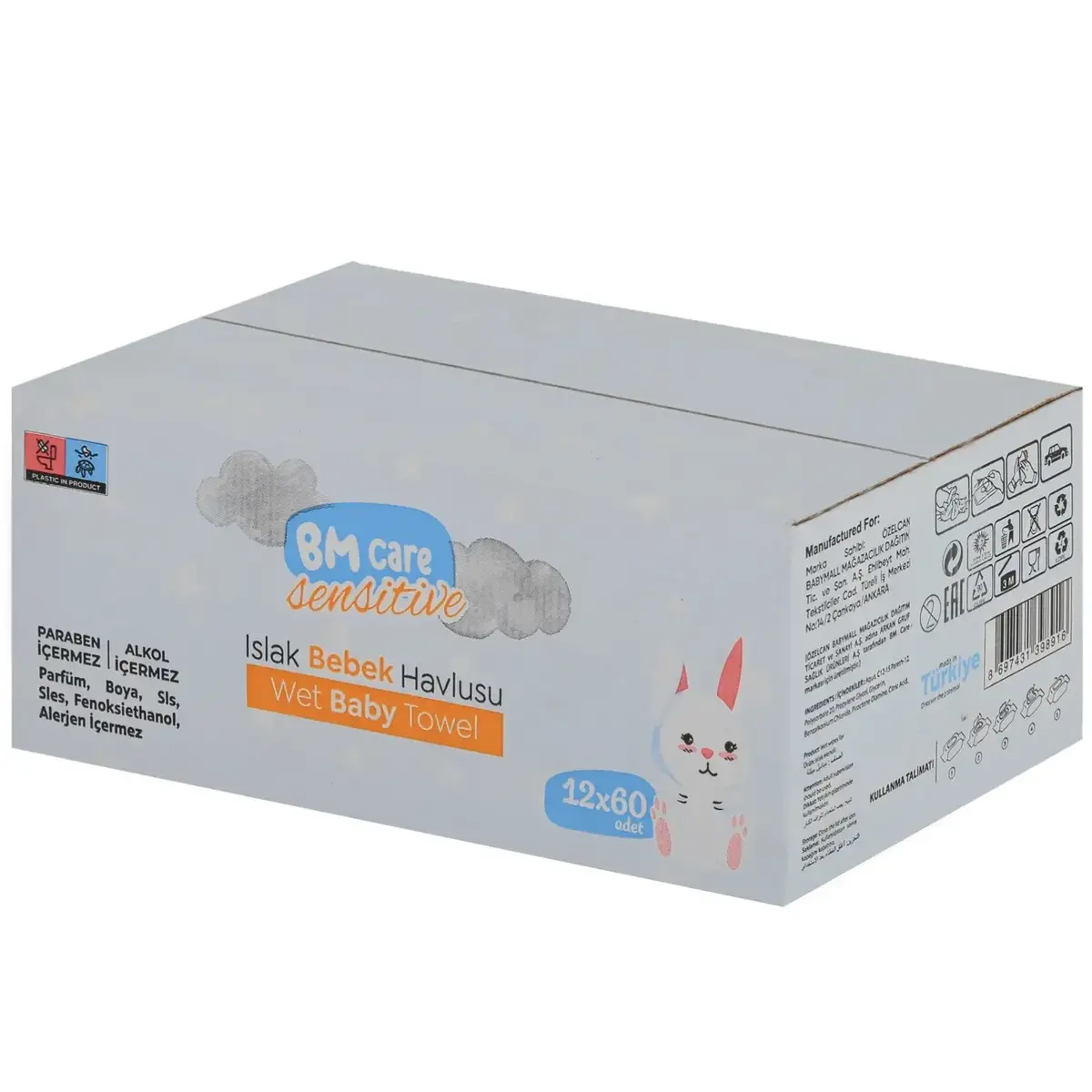 BM Care Sensitive Islak Havlu 12x60lı