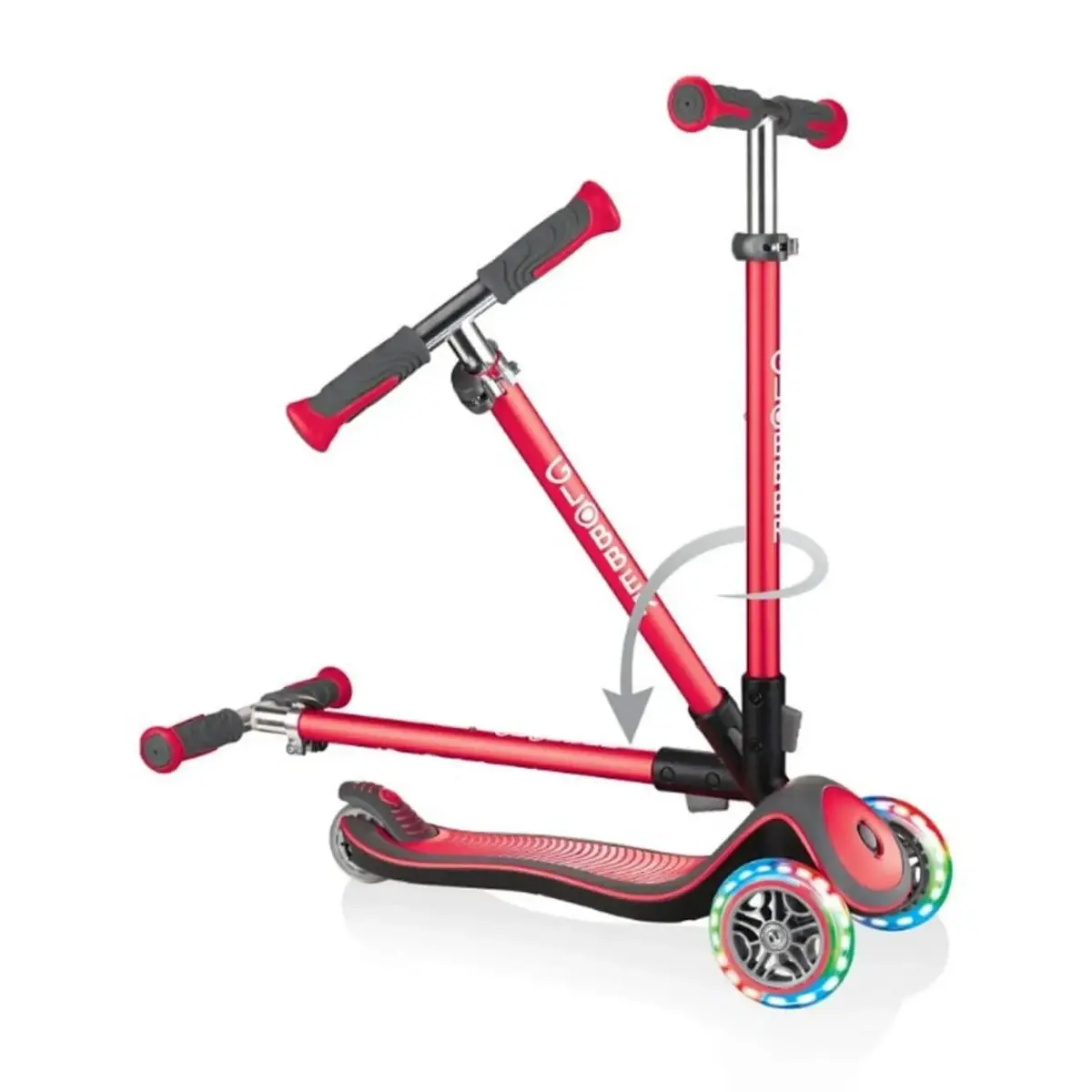 Globber Elite Deluxe Işıklı Scooter Kırmızı