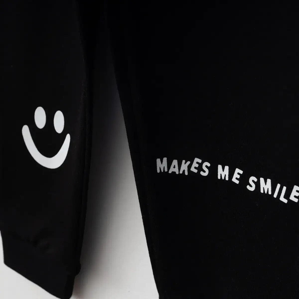 Bebolly Eşofman Altı Makes Me Smile Baskılı Siyah