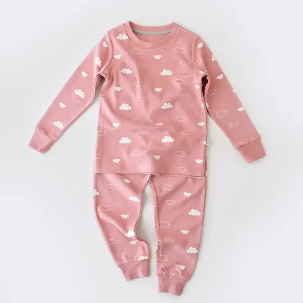 Bibaby Pijama Takımı Cute Cloudy Pembe