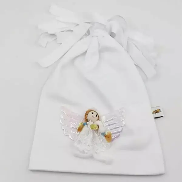 Mini Damla Şapka Püsküllü Likralı Beyaz
