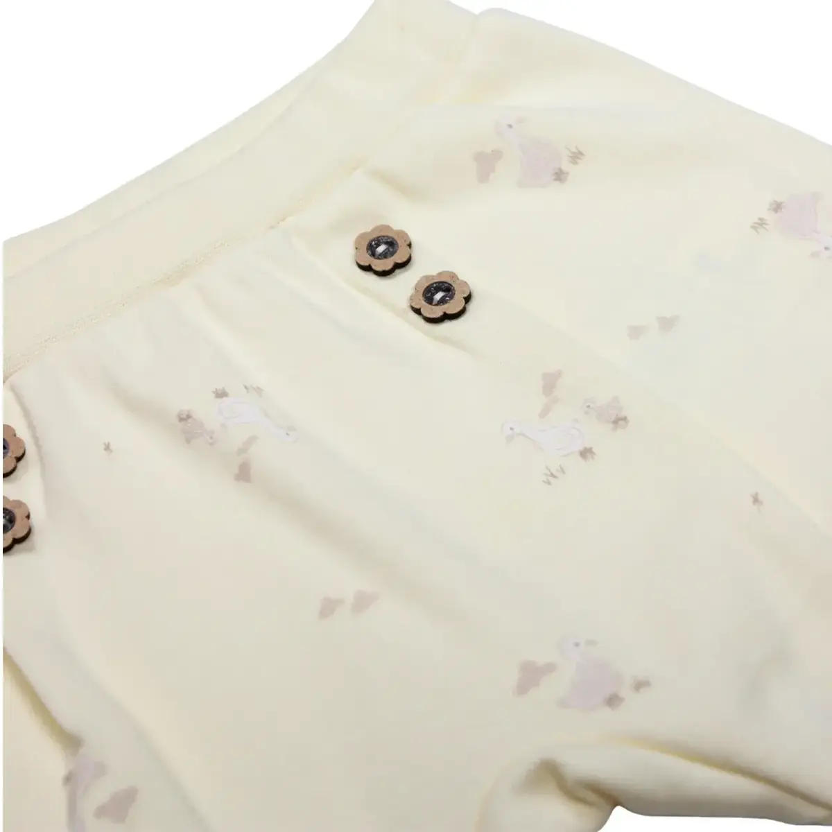 Bistyle Pantolon Patiksiz Welcome Baby Duck Sarı - Ekru