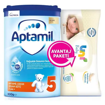 Aptamil 5 Devam Sütü 800 gr Unibaby Sensitive Islak Mendil Hediyeli