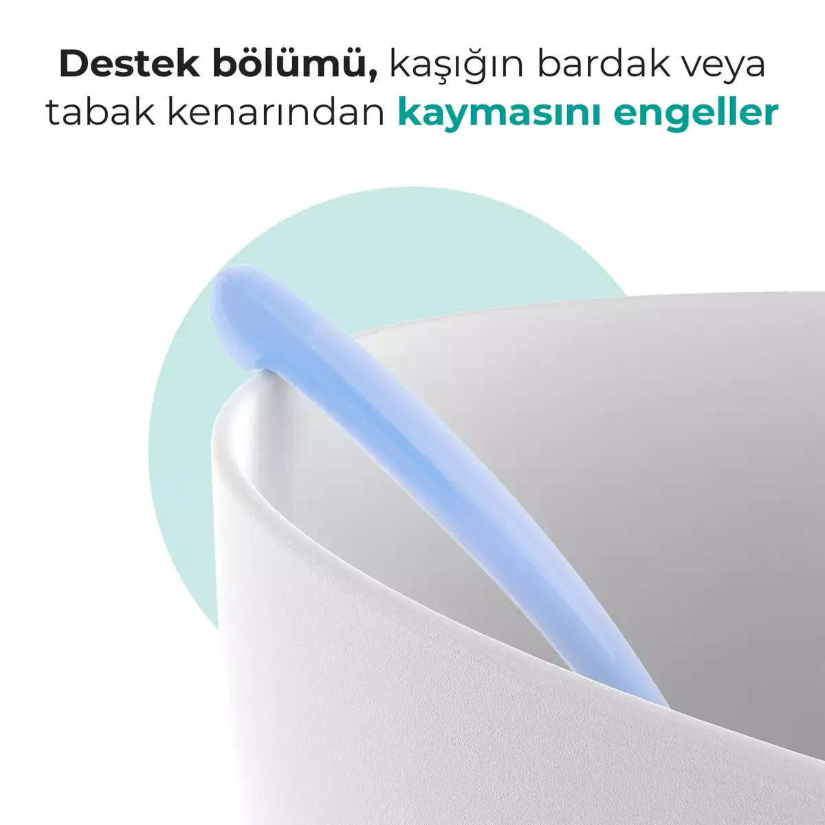 Mamajoo Beslenme Kaşığı&Saklama Kutusu Beyaz/Powder Blue 2li