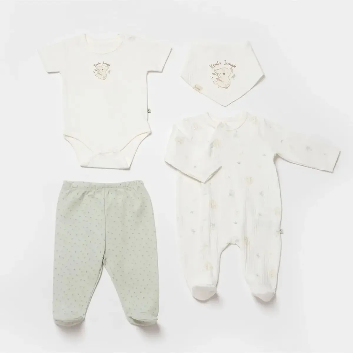 Bibaby Organik Tulum Takımı 4lü Koala Jungle Mint
