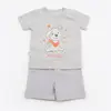 Bibaby 2Li Takım Şortlu Bow Dog Beyaz