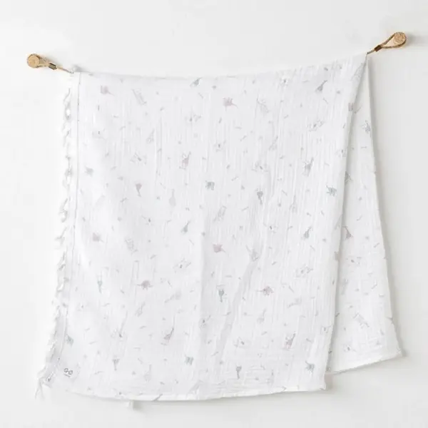 Andy Wawa Müslin Örtü Love Family 105x120cm Ekru