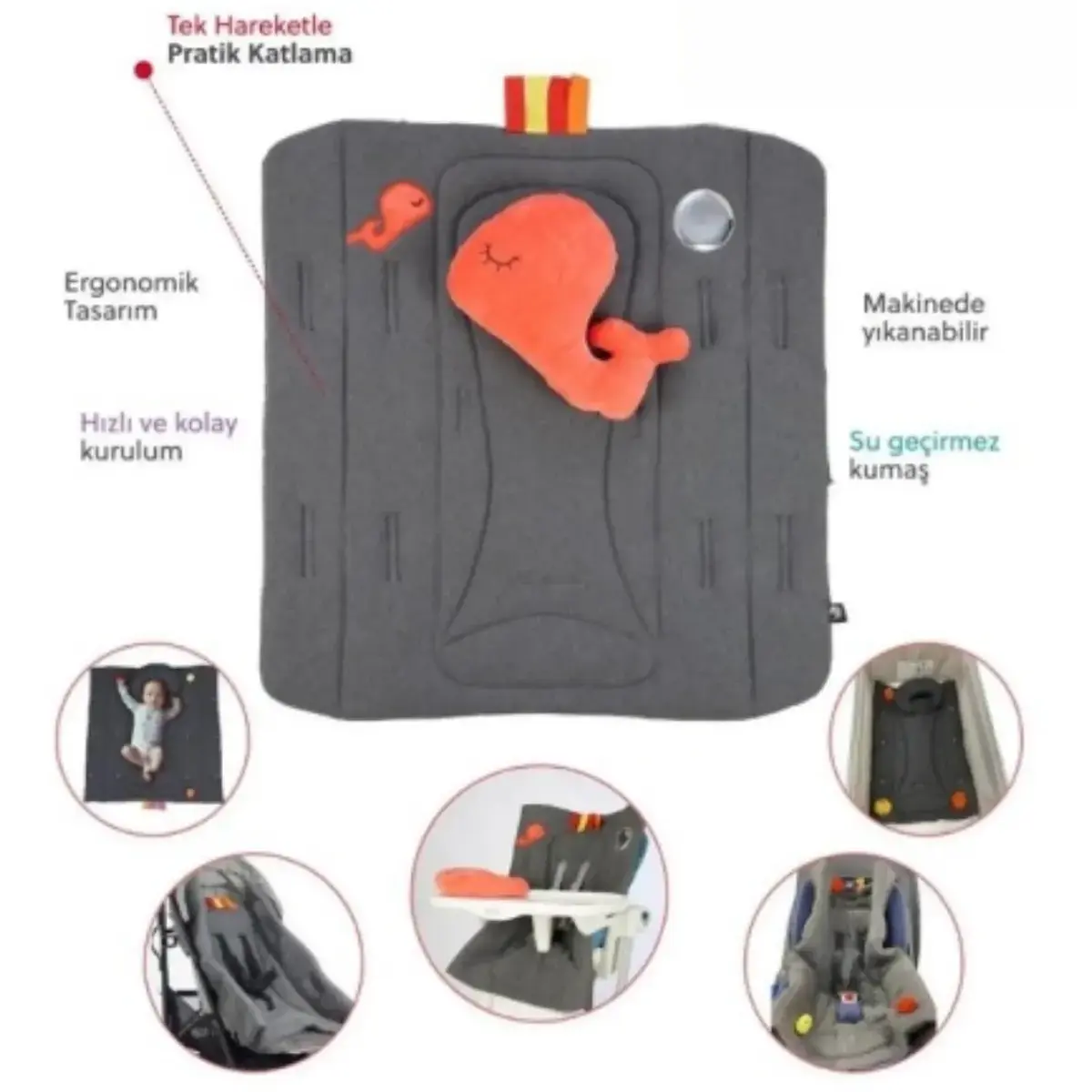 Ubeybi Bebek Seyahat ve Oyun Matı 6in1