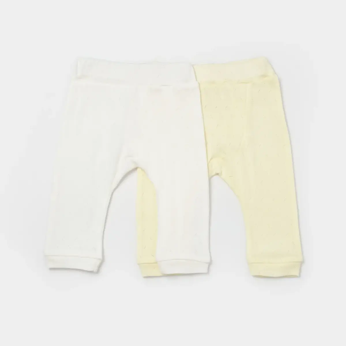Bibaby Pantolon Patiksiz 2li Jakarlı Sarı - Ekru