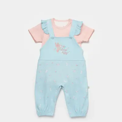 Bibaby Organik Salopet Always Happy Gül Kurusu - Mint