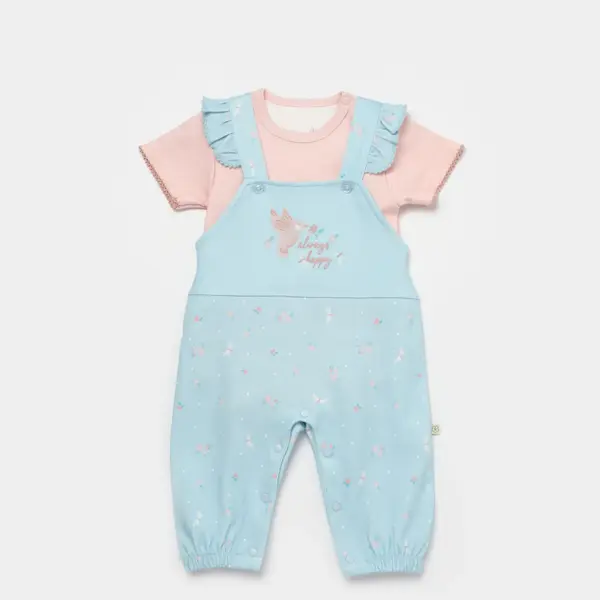 Bibaby Organik Salopet Always Happy Gül Kurusu - Mint