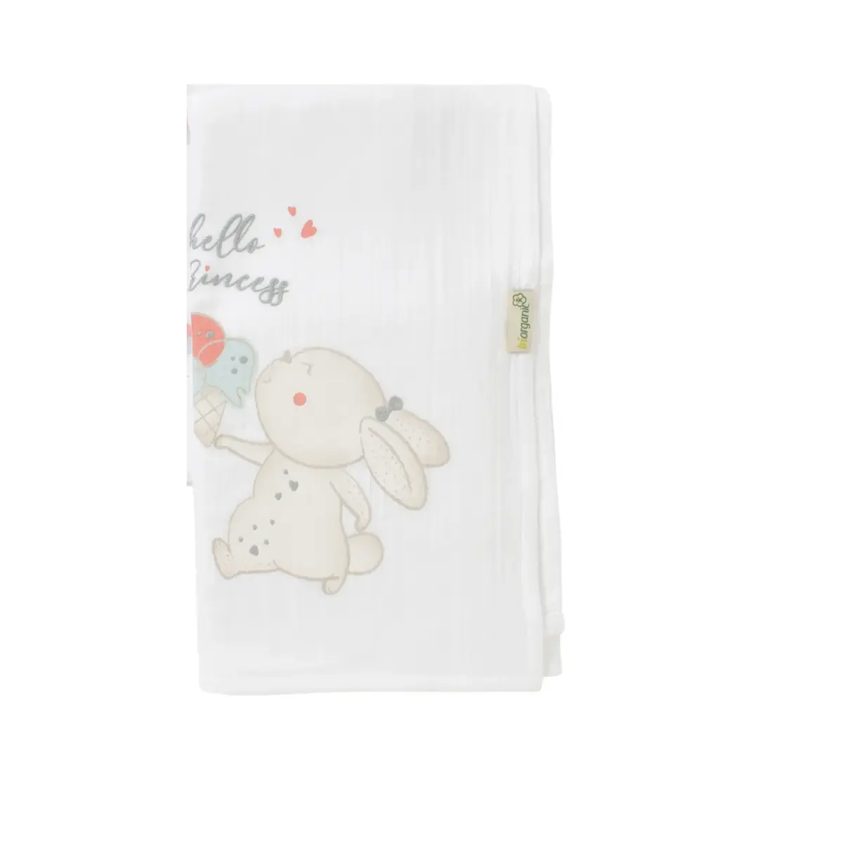 Bibaby Organik Müslin Battaniye Pretty Ears Bunny Ekru