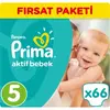 Prima Bebek Bezi Aktif Bebek 5 Beden Junior 66lı Fırsat Paketi